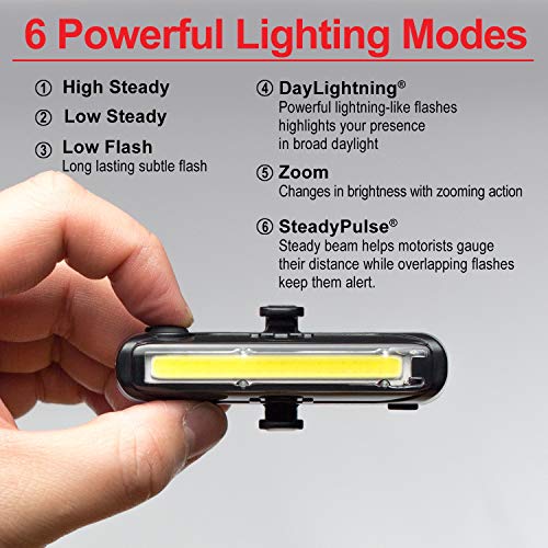USB Rechargeable Bike Light Set – 110 Front & 50 Rear Lumens