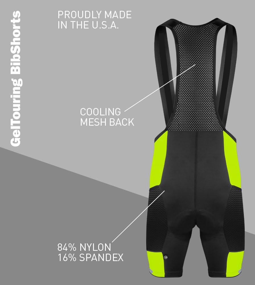 Men's Gel-Padded Cycling Bib Shorts with Storage Pockets