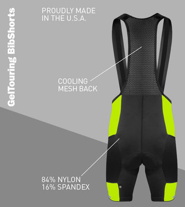 Men's Gel-Padded Cycling Bib Shorts with Storage Pockets