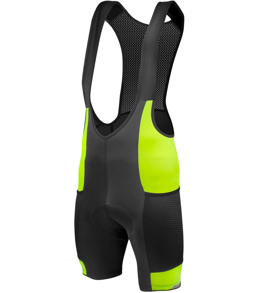 Men's Gel-Padded Cycling Bib Shorts with Storage Pockets