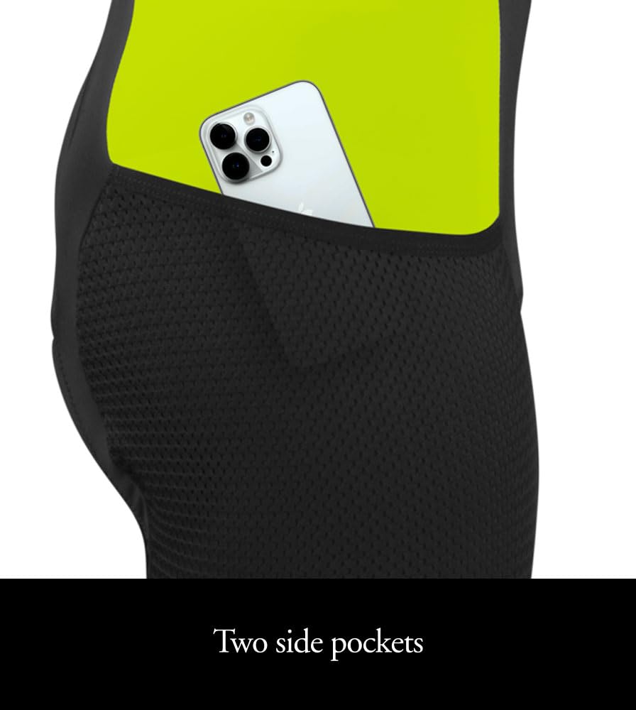 Men's Gel-Padded Cycling Bib Shorts with Storage Pockets