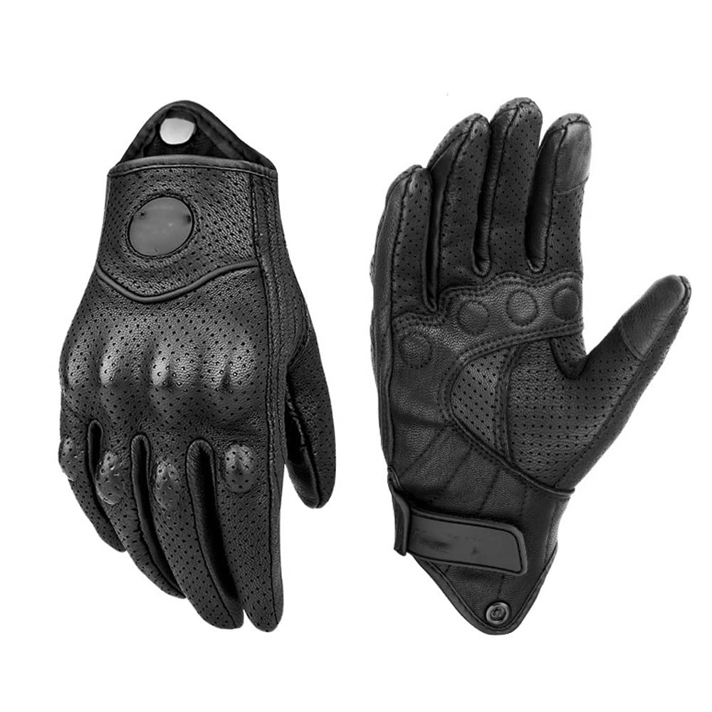 Winter Cycling Leather Gloves with Knuckle Protection