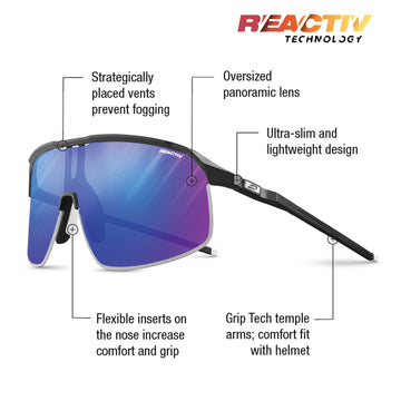 Performance Sports Sunglasses with Panoramic Lens