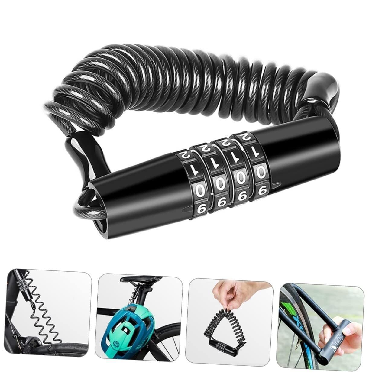 Retractable Combination Helmet Cable Lock