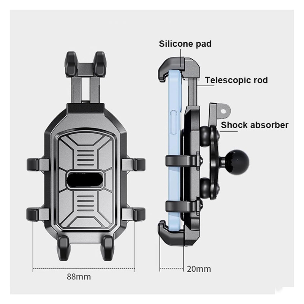 Anti-Theft Motorcycle Phone Mount with Vibration Dampener