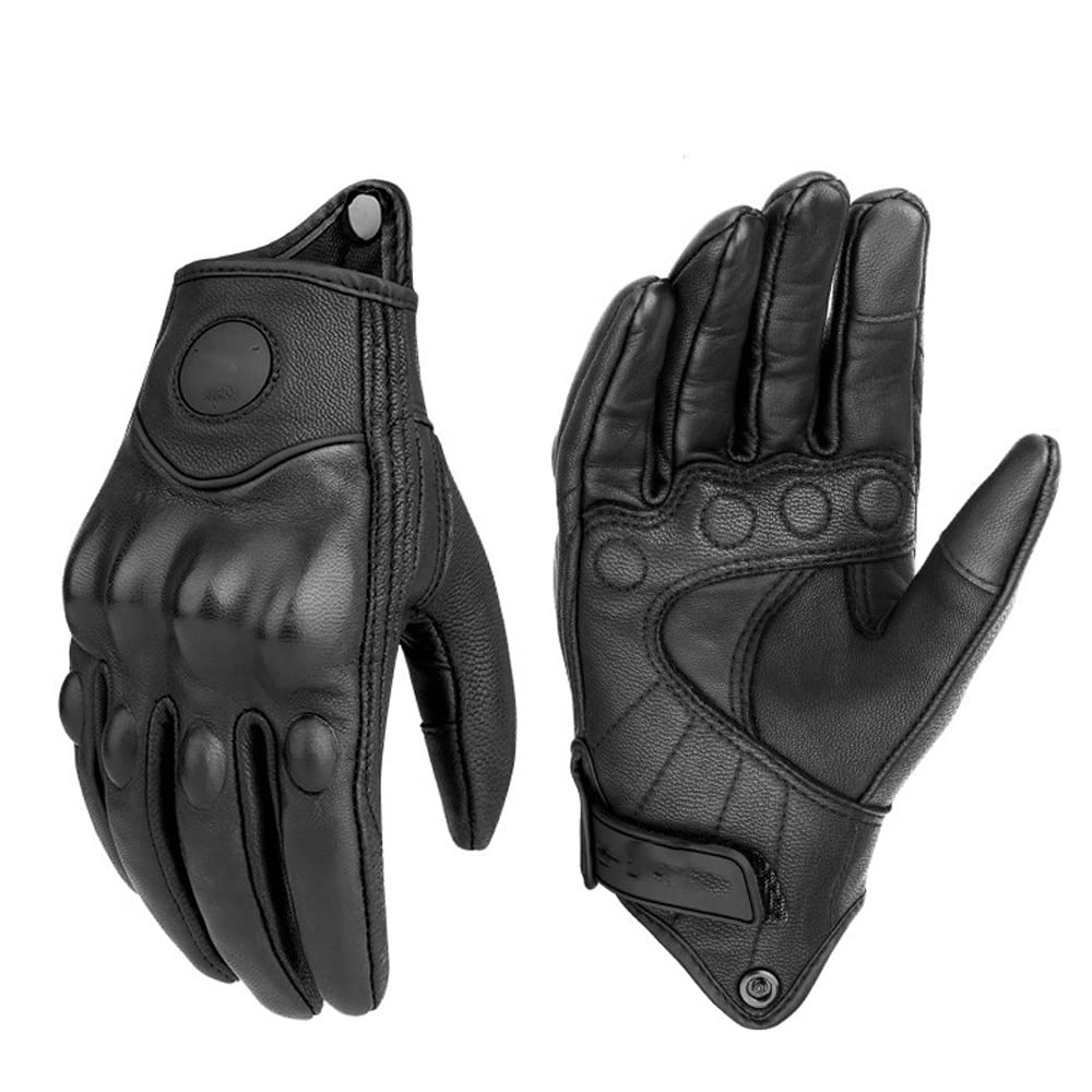 Winter Cycling Leather Gloves with Knuckle Protection
