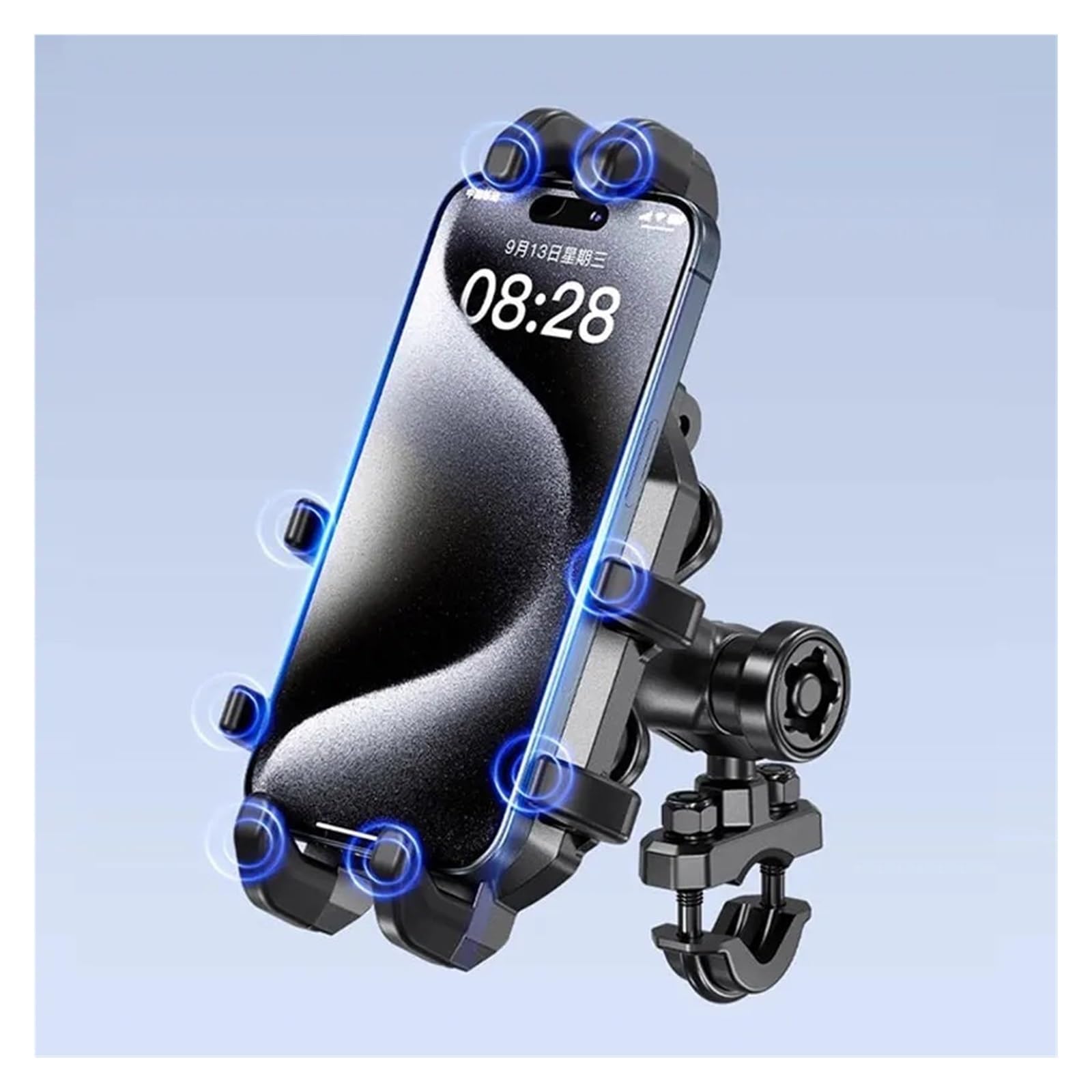 Anti-Theft Motorcycle Phone Mount with Vibration Dampener