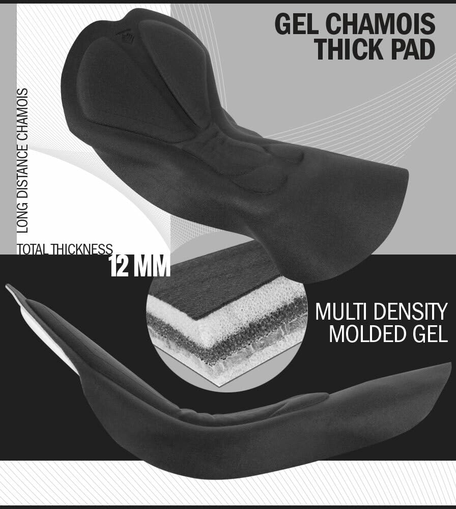 Men's Gel-Padded Cycling Bib Shorts with Storage Pockets