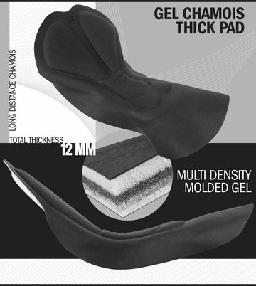 Men's Gel-Padded Cycling Bib Shorts with Storage Pockets