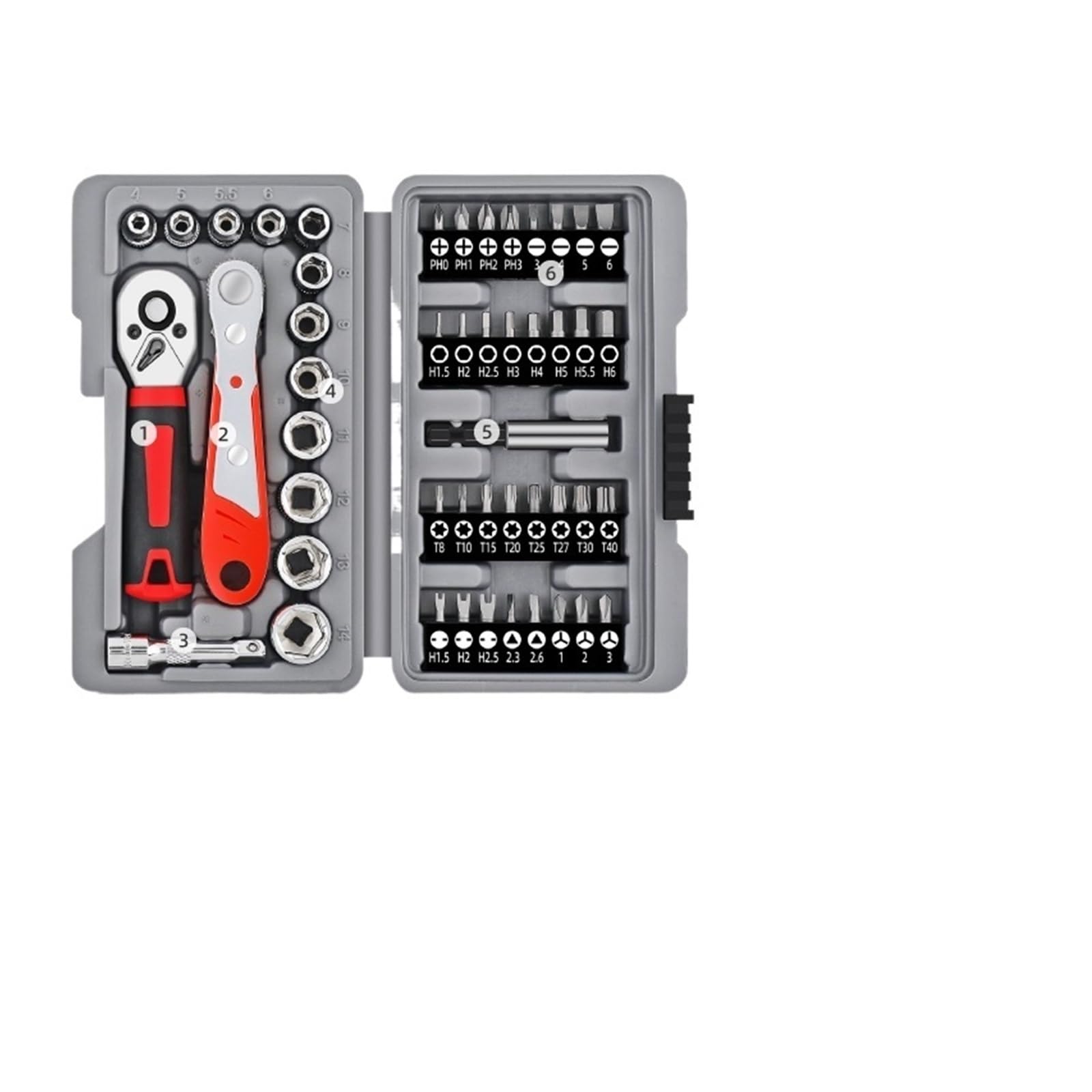 40-Piece Ratchet Socket & Bit Tool Kit