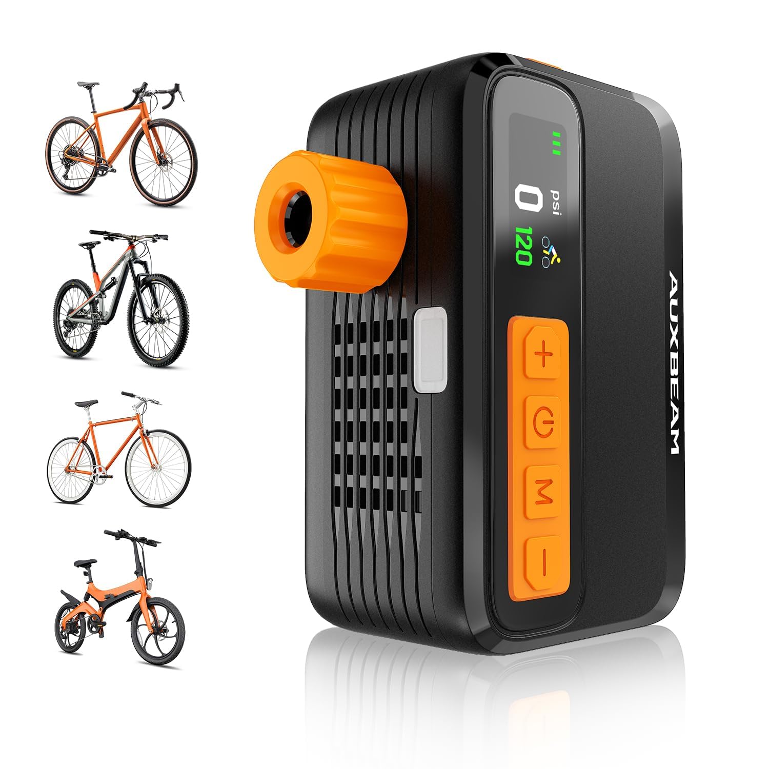 120 PSI Portable Electric Bike Pump with Gauge