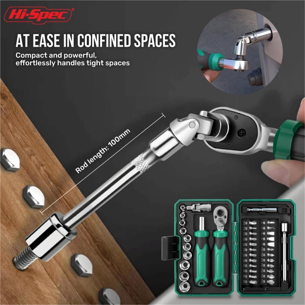 40-Piece Ratchet Socket & Bit Tool Kit