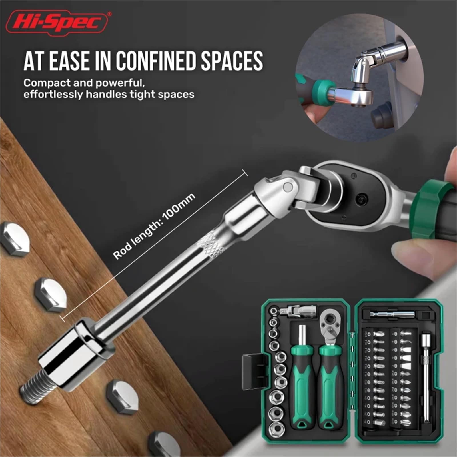 40-Piece Ratchet Socket & Bit Tool Kit