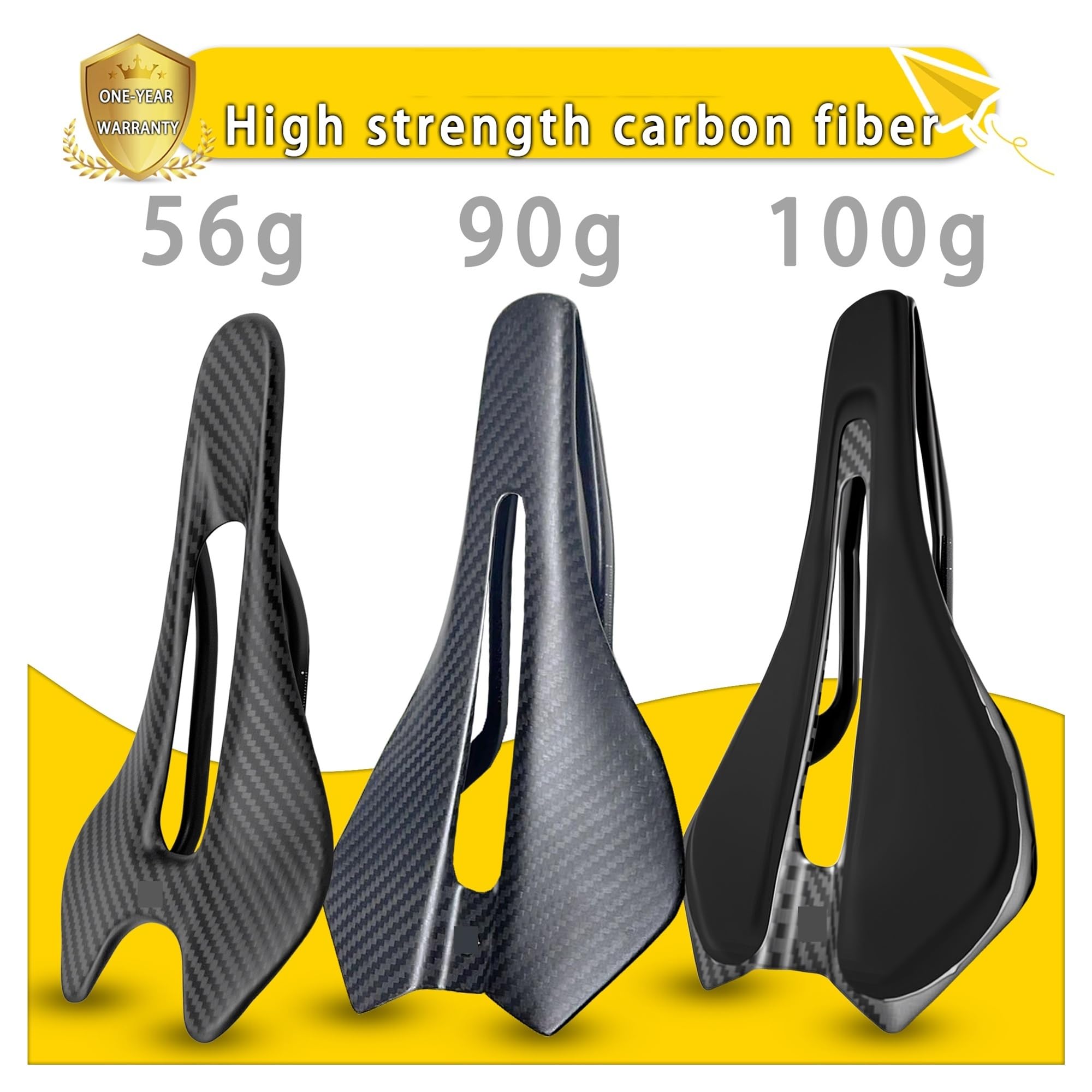 Ultralight Full Carbon Road Bike Saddle 56g/90g/100g