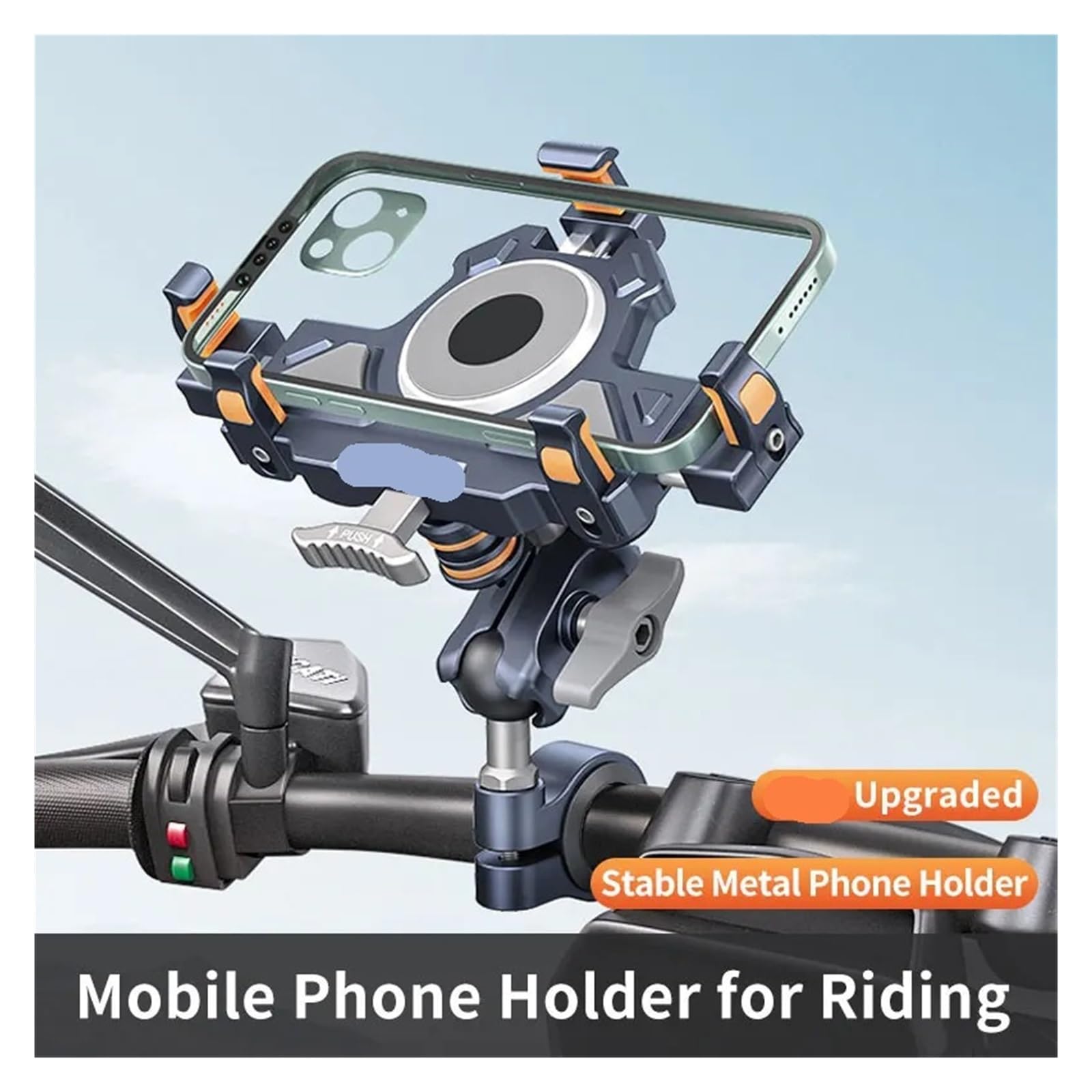 360° Anti-Vibration Motorcycle Phone Mount