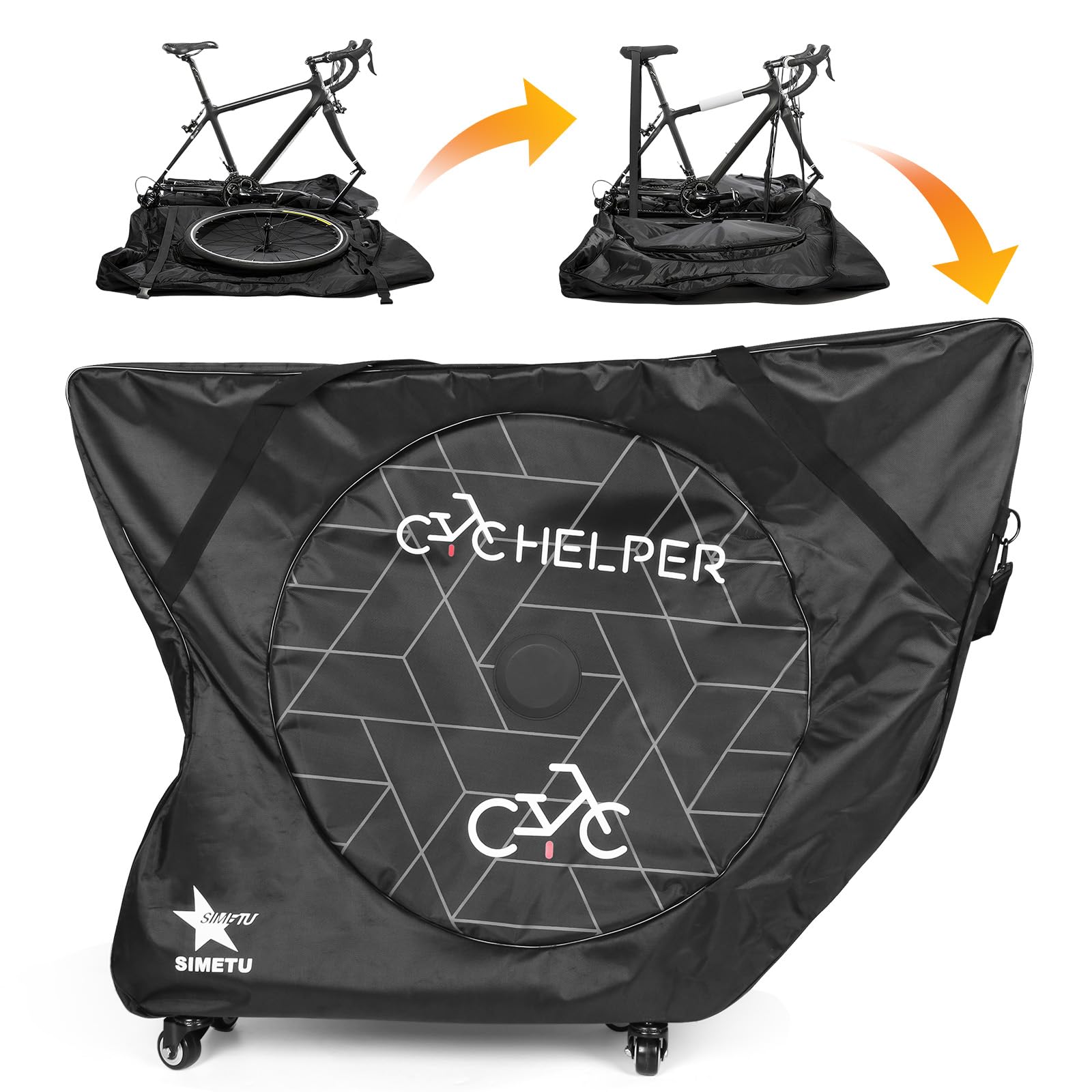 Padded Bike Travel Bag with Wheels for Road & Mountain Bikes