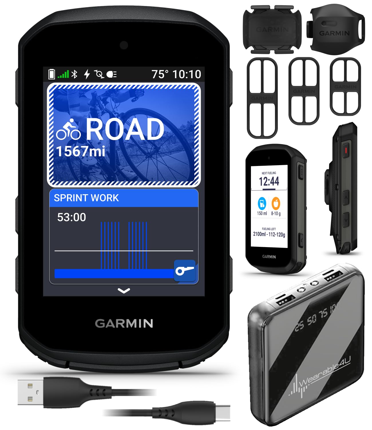 Compact GPS Cycling Computer with Power Bank Bundle