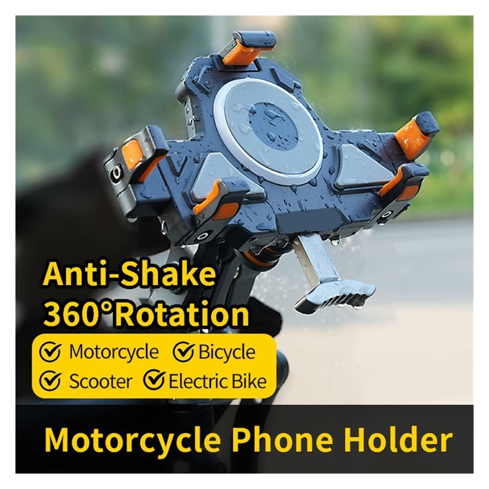 360° Anti-Vibration Motorcycle Phone Mount