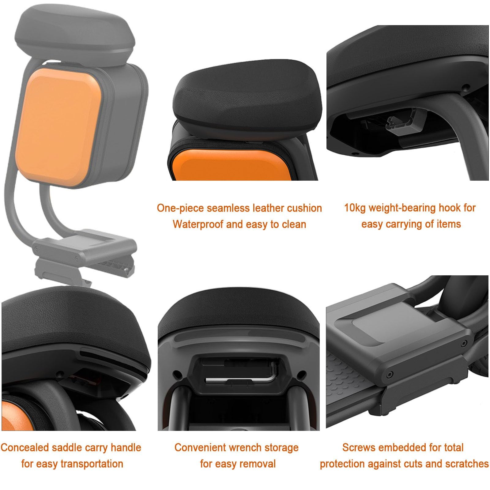 Padded Electric Scooter Seat with Storage Compartment